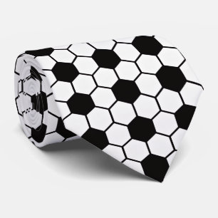 Soccer Lover Football Balls Black and White Custom Tie