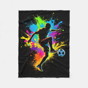 Soccer Lover Sports Player Lucas Playing Soccer Fleece Blanket