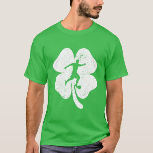Soccer Lover St Patricks Day Leaf Clover Irish Boy T-Shirt