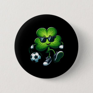 Soccer Lovers Players St Patricks Day Shamrock Men 6 Cm Round Badge