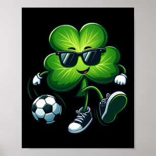 Soccer Lovers Players St Patricks Day Shamrock Men Poster
