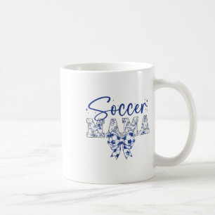 Soccer Mama Coquette Bow Funny Soccer Cheer Mama Coffee Mug