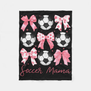 Soccer Mama Coquette Pink Bow Women Outfit Fleece Blanket