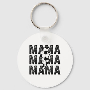 Soccer Mama Distressed Lightning Bolt Mom  Key Ring
