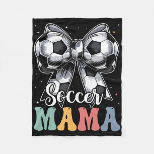 Soccer Mama Retro Groovy Soccer Softll Mom _2 Fleece Blanket