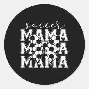 Soccer Mama Retro Groovy Soccer Softll Mum  Classic Round Sticker
