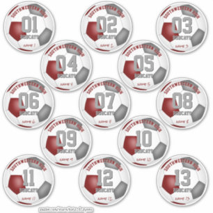 soccer maroon grey team colours custom set of 13