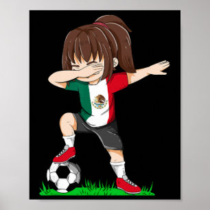 Soccer Mexico Jersey Shirt Mexican Flag Footbyll G Poster