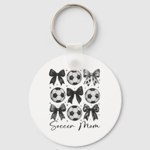 Soccer Mom Funny Coquette Bow Soccer Mom Key Ring