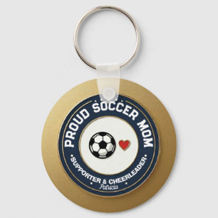 Soccer Mom Gold Proud Supporter With Name  Key Ring