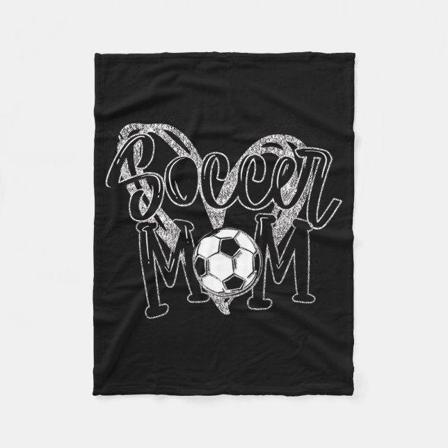 Soccer Mom Heart Soccer Lovers Mommy  Fleece Blanket (Front)