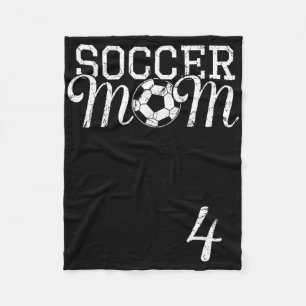 Soccer Mom Jersey Number 4 Favorite Player #4 Team Fleece Blanket