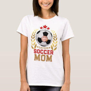 Soccer Mom Laurel Star Custom Photo Name T-Shirt