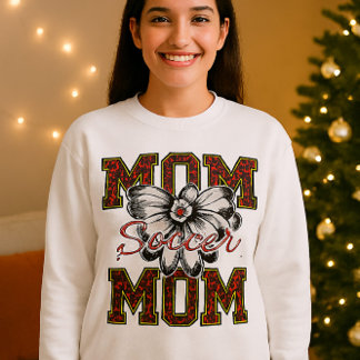 Soccer Mom Leopard Print T-Shirt with Bow & Floral Sweatshirt