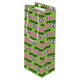 Soccer Mom Mother's Day Pattern Wine Gift Bag