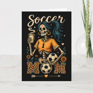 Soccer Mom Skeleton Coffee Leopard Style Vintage H Card