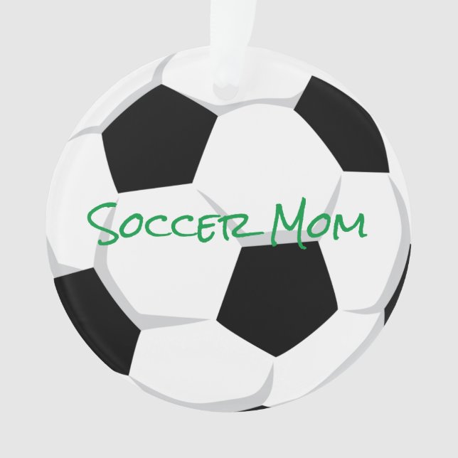SOCCER MOM Sports Player Number Balls Fun Ornament (Front)