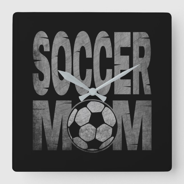 SOCCER MOM  SQUARE WALL CLOCK (Front)