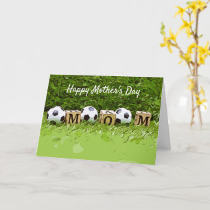 Soccer Mother's Day with ball and word MOM Card