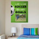 Soccer Motivational Quote Photo Poster<br><div class="desc">Personalise this motivational saying soccer poster with the quote LIFE IS LIKE SOCCER - YOU NEED GOALS with a your own picture. The sample is shown on a 16x20" poster with the Value Paper--other sizes and paper quality or canvas options are on the ordering page. ASSISTANCE: For help with design...</div>