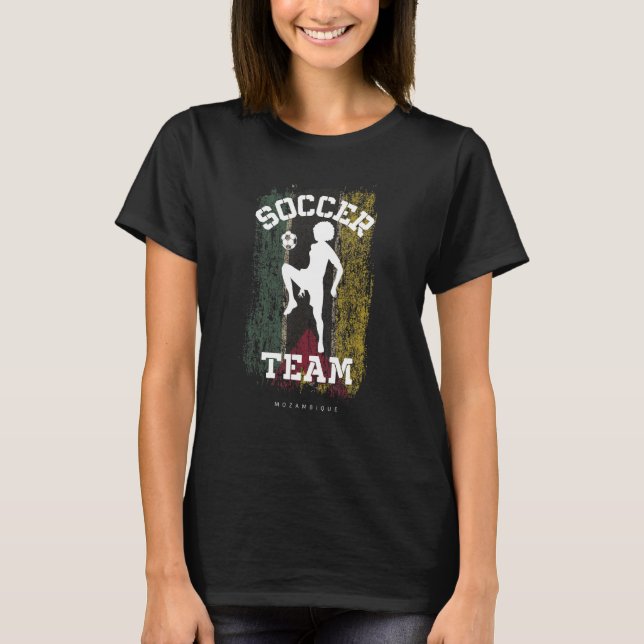 Soccer Mozambique Flag Football Womens Soccer Girl T-Shirt (Front)