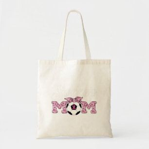 Soccer Mum Breast Cancer Awareness Pink Ribbon Leo Tote Bag