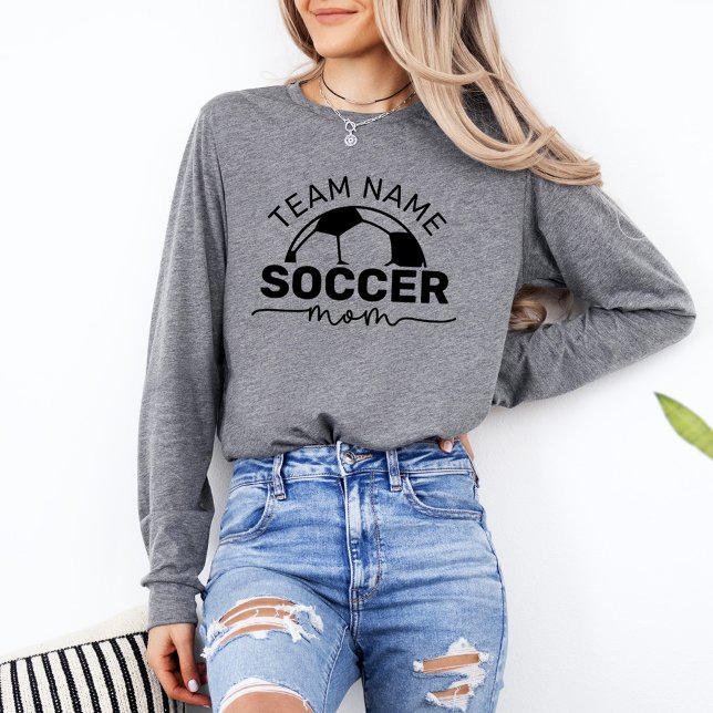 Soccer Mum Custom Team Grey Long Sleeve Tri-Blend Shirt (Creator Uploaded)