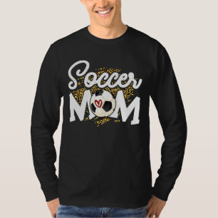 Soccer Mum Cute  Leopard Heart Mother's Day T-Shirt