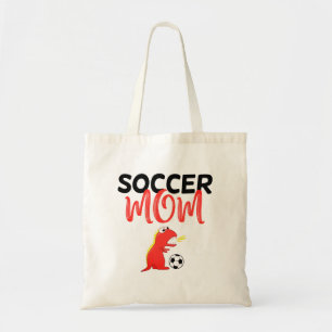 Soccer mum cute T-Rex dinosaur Tote Bag