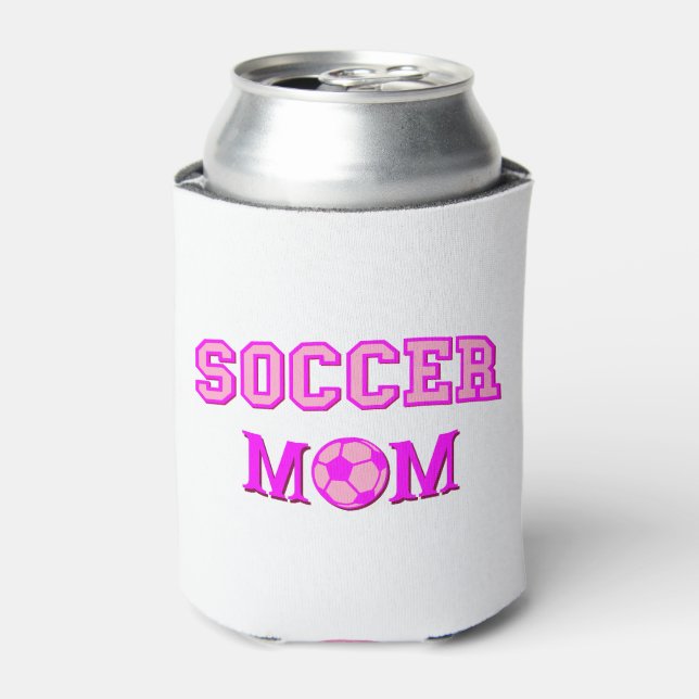 Soccer Mum Drawing And Text All Pink Can Cooler (Can Front)