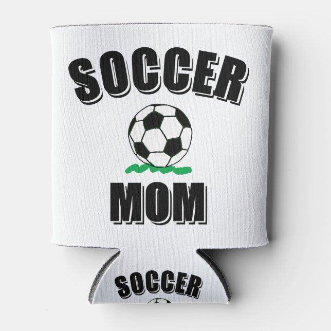 Soccer Mum Drawing And Text Can Cooler (Front)