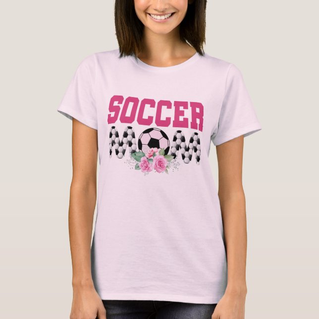 Soccer Mum Football Fan Mathers Day Football Team T-Shirt (Front)