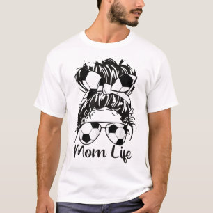 Soccer Mum Funny Soccer Ball Glasses Bow Mum Life T-Shirt