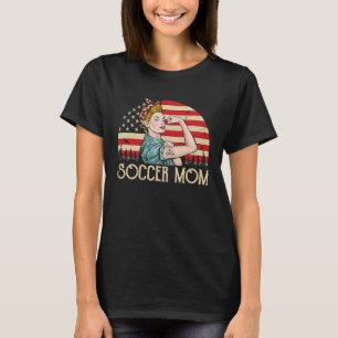 Soccer Mum Funny Soccer Ball Womens Retro Vintage  T-Shirt