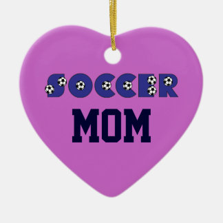 Soccer Mum in Blue Ceramic Tree Decoration