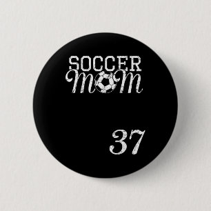 Soccer Mum Jersey Number 37 Favourite Player #37 T 6 Cm Round Badge
