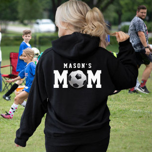 Soccer Mum Kid's Name Parent Black Hoodie