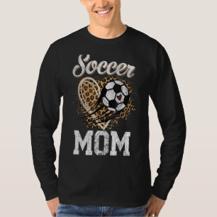 Soccer Mum Leopard Ball  Mother's Day T-Shirt