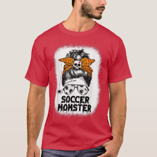 Soccer Mum Life Messy Bun Halloween Women Soccer M T-Shirt