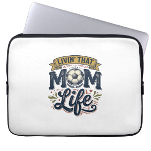 Soccer Mum Life Vintage Engraving Shirt Design_1 Laptop Sleeve