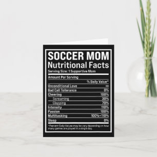 Soccer Mum Ll Mum Nutritional Facts Funny Mothers  Card