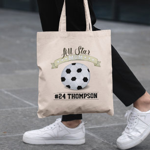 Soccer Mum Personalised Name & Number Custom Tote Bag