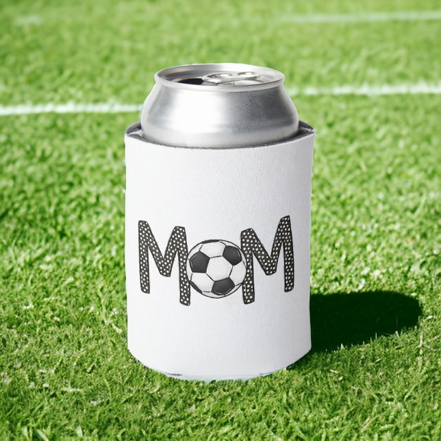 Soccer Mum Polka Dot Soccer Ball Custom Can Cooler (Creator Uploaded)