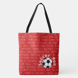 Soccer Mum Red Over All Print Bag