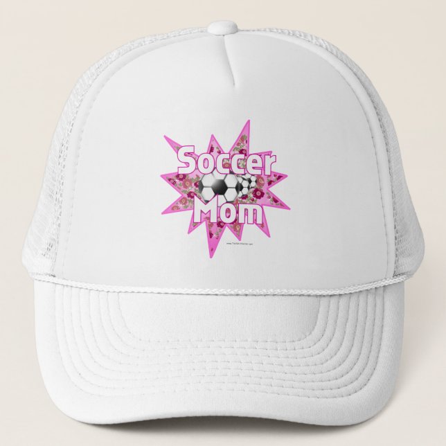 Soccer Mum Roses Trucker Hat (Front)