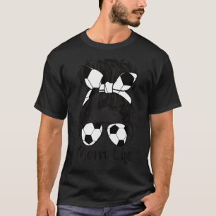 Soccer Mum Soccer Ball Glasses Bow Mum Life T-Shirt