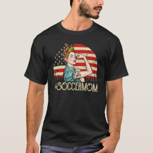 Soccer Mum Soccer Ball Womens American Flag Vinta T-Shirt