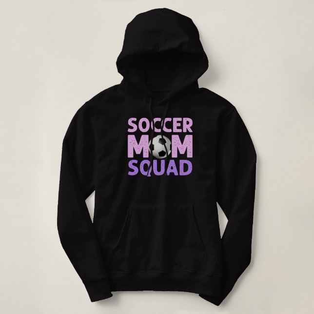 Soccer Mum Squad in Pink and Purple  Hoodie (Design Front)