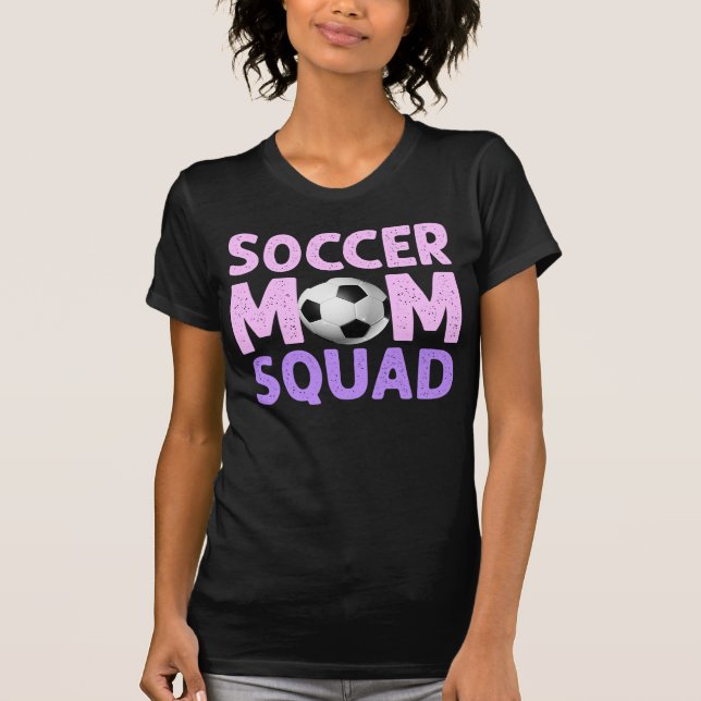 Soccer Mum Squad in Pink and Purple T-Shirt (Front)