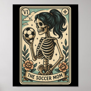 Soccer Mum Tarot Card Skeleton Mothers Day Mama Poster